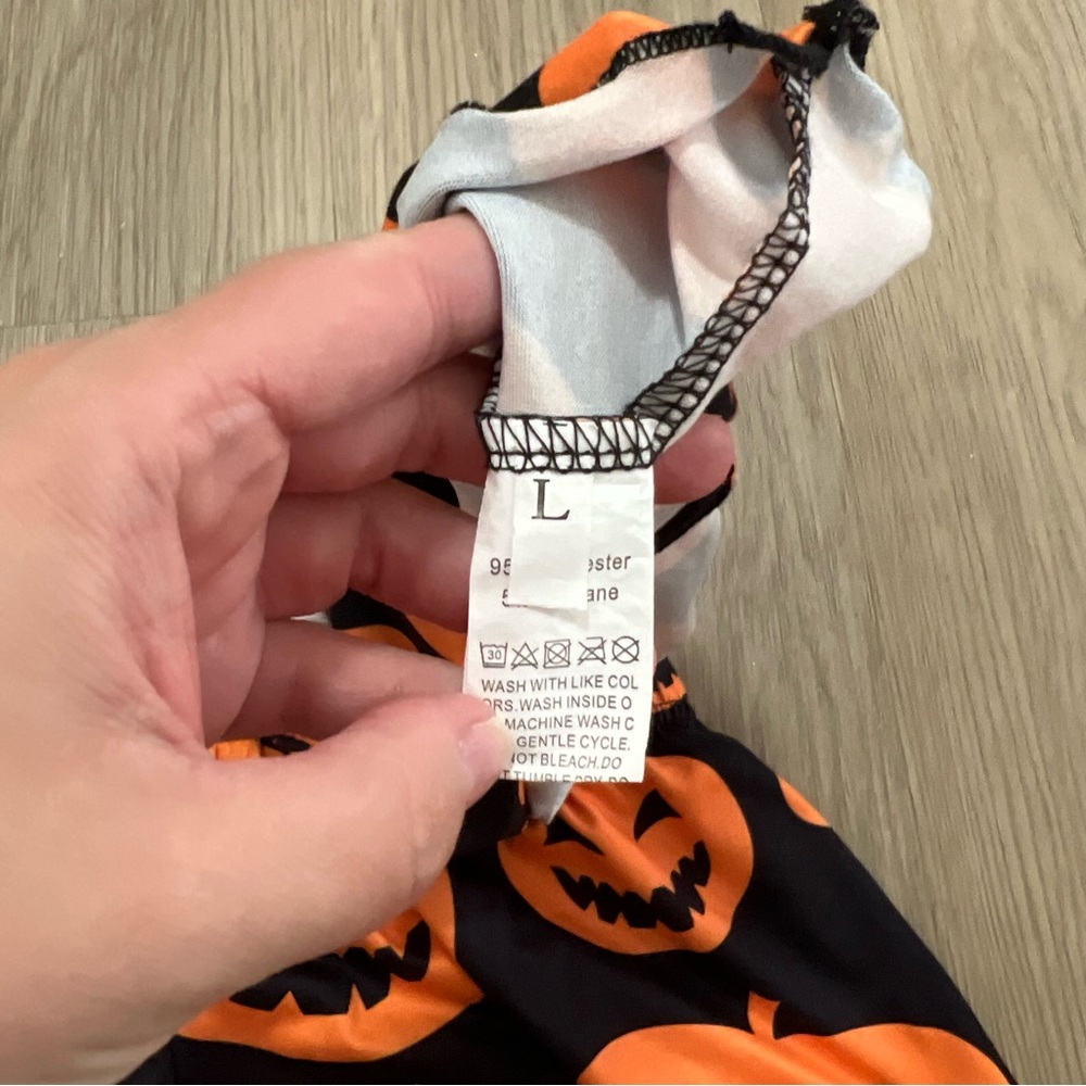 Halloween Pumpkin Print Cami & Shorts Pajama Set - Orange/Black - Picture 3 of 3